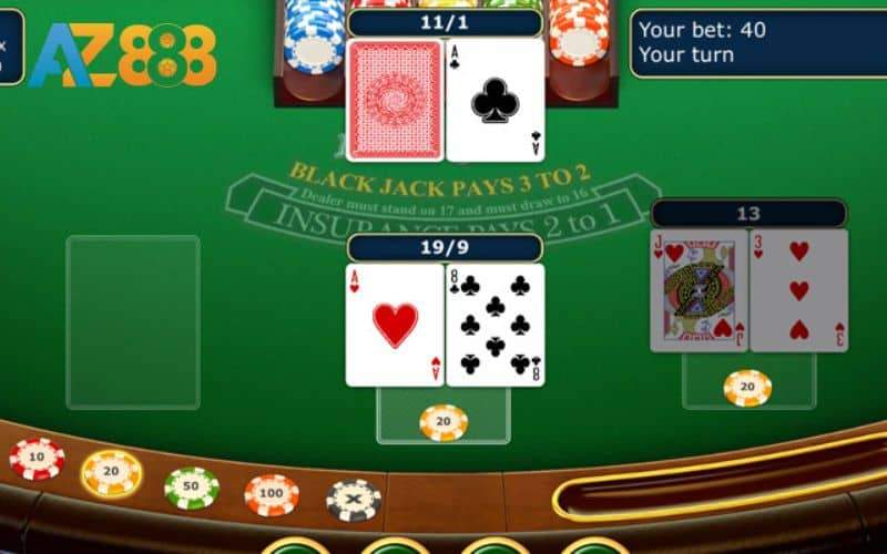 Giao diện chơi bài xì dách online tại AZ888